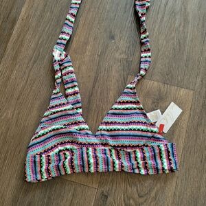 Anne Cole Colorful Striped Bikini Top